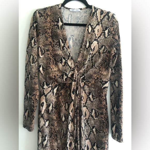 Zara Snakeskin Ultra-Soft Wrap Dress - Picture 4 of 4
